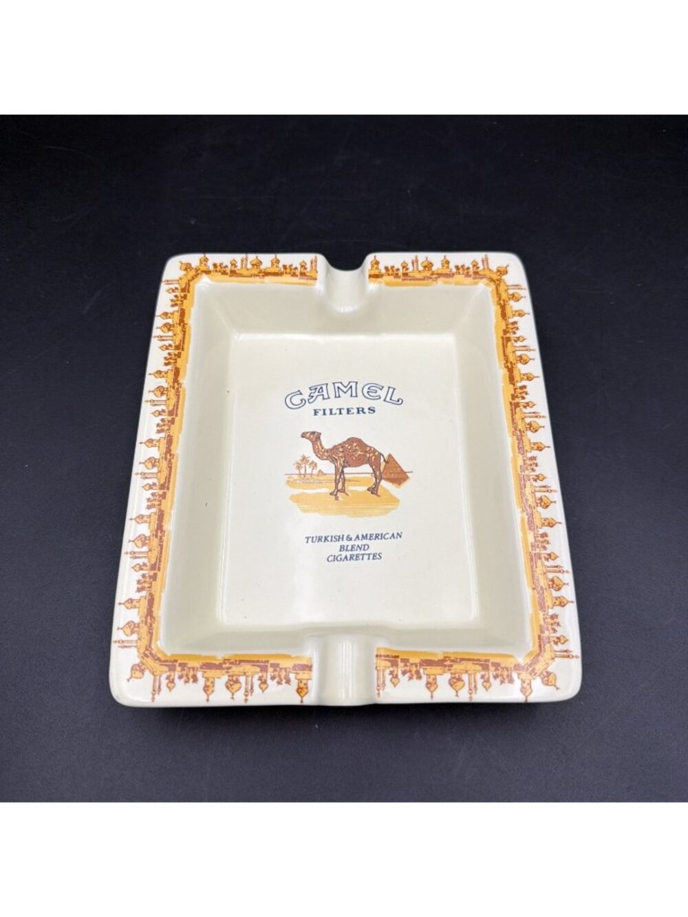 VTG Camel Cigarettes Ashtray Turkish & American Blend 1996 Ceramic 6.5" x 5.5"
